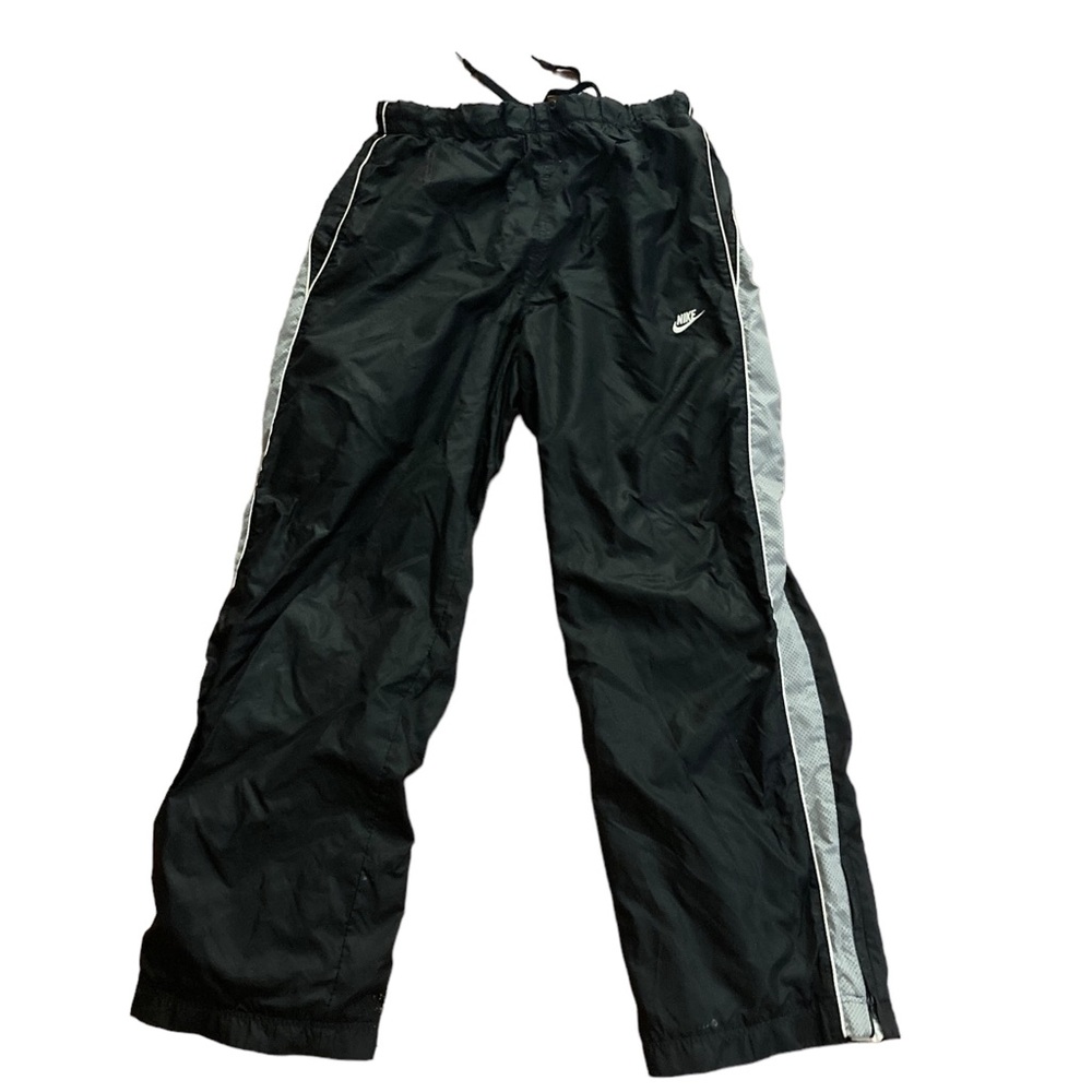 Nike Black Joggers-Nylon-with Gray Trim-sz Medium